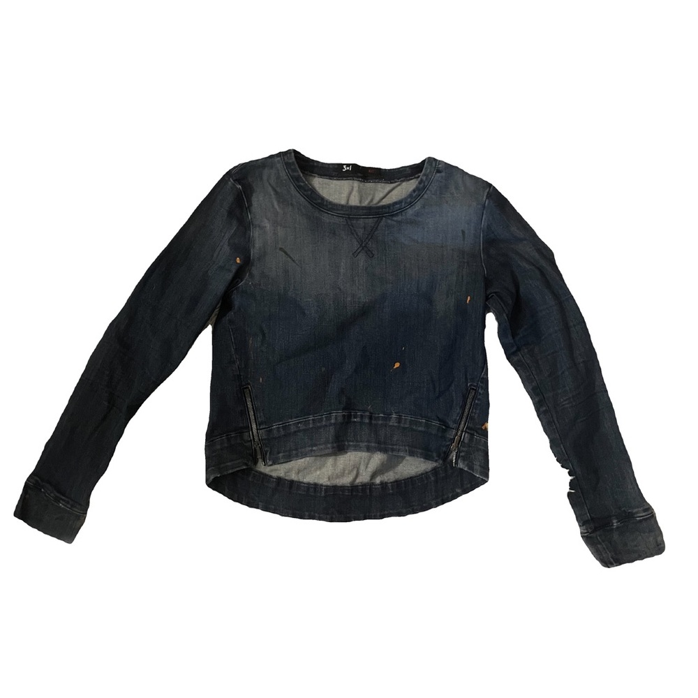 3x1 NYC - NWOT - Paint Splatter Denim Pullover - Size XS
